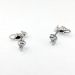 Sterling Silver & Surgical Steel tiny mouse stud earrings-mice, rodents, studs