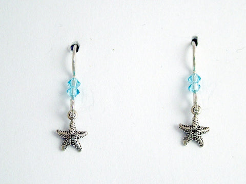 Sterling silver tiny Starfish  earrings-ocean-beach-tide pool,sea, star fish,