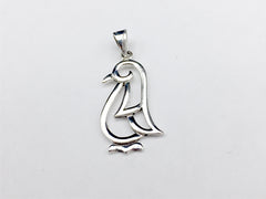Sterling Silver open penguin pendant- penguins, bird, birds