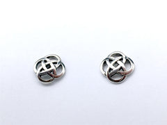 Sterling Silver Round Celtic Knot stud earrings- knots, studs, 3/8 inch