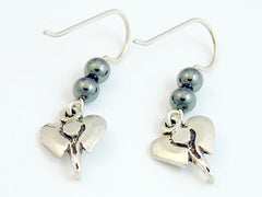 Sterling silver elephant head dangle earrings-African, elephants, Asian, trunk