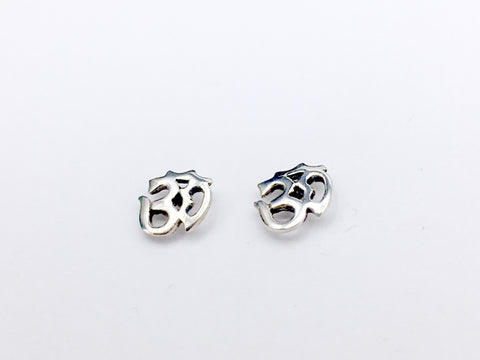 Sterling silver om symbol stud earrings- omkara, aum, Hindu, mantra