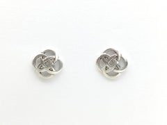 Sterling Silver Round Celtic Knot stud earrings- knots, studs, 3/8 inch