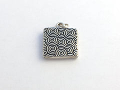 Pewter pendant with print of Irish Flag and tiny sterling silver heart -resin, Ireland