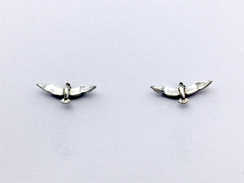 Sterling Silver and Surgical Steel seagull stud earrings-shore bird, birds, gull