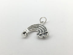 Sterling Silver  Rainbow with pot of gold  charm or pendant- Rainbows, luck