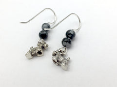 Sterling Silver tiny Scottish Terrier dog dangle earrings ,Scotties,dogs, scotty