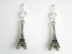 Pewter & Sterling Silver Eiffel Tower dangle earrings -Paris, France, Parisian,