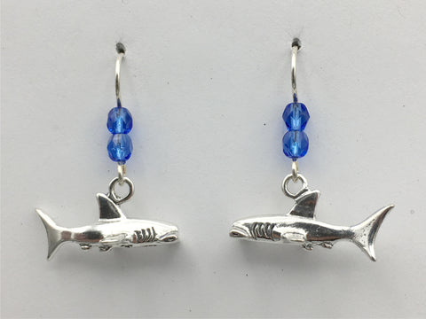 Sterling silver Hammerhead Shark dangle earrings-ocean,sharks, sea, fish,Hawaii