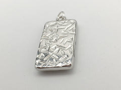 Pewter frame pendant w/ sterling silver saguaro cactus- resin, desert, moon, alcohol ink #3
