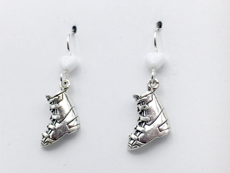 Sterling Silver Ski Boot dangle earrings-boots, skiing-snow, downhill,winter