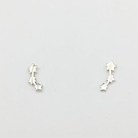 Sterling silver small Falling Star stud earrings- shooting, celestial, astronomy, stars, constellations