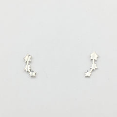 Sterling silver small Falling Star stud earrings- shooting, celestial, astronomy, stars, constellations