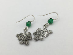 Pewter & Sterling Silver pine cone and branch dangle earrings-tree, cones, pines