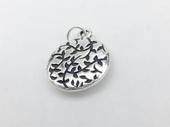 Pewter frame, sterling silver tiny turtle with ocean map photo pendant-resin, turtles, sea