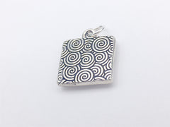 Pewter w/ Bass Clef & sterling silver heart pendant-music, musician, score, love