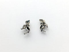 Sterling Silver & Surgical Steel tiny sitting fairy stud earrings-fantasy-fairie