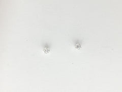 Sterling silver tiny 2mm white Cubic Zirconia stud earrings-studs,