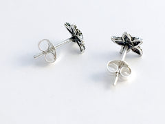 Sterling silver small starfish stud  earrings-star, fish, ocean, tidepool