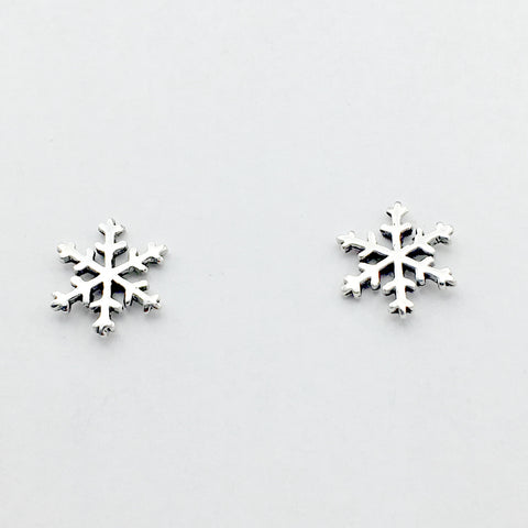 Sterling Silver large snowflake stud earrings- snow, winter, snowflakes,holidays