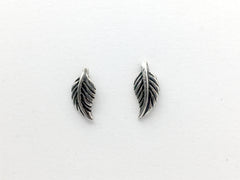 Sterling Silver small leaf stud earrings, leaves, tree, trees, garden, gardener