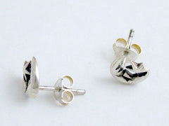 Sterling silver small Crecent Moon &  Star stud earrings-celestial, astronomy