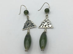 Sterling Silver multiple Celtic Trinity knot dangle Earrings-Jade dangle