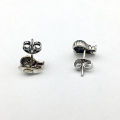 Sterling Silver & Surgical Steel small snail stud earrings- escargot, snails
