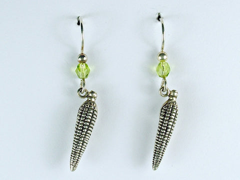 Sterling silver Corn on the cob dangle Earrings- Ear, Maize,summer, farmer, food