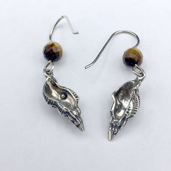 Sterling silver seashell earrings-ocean-tiger eye, triton, sea shell,beach,shore