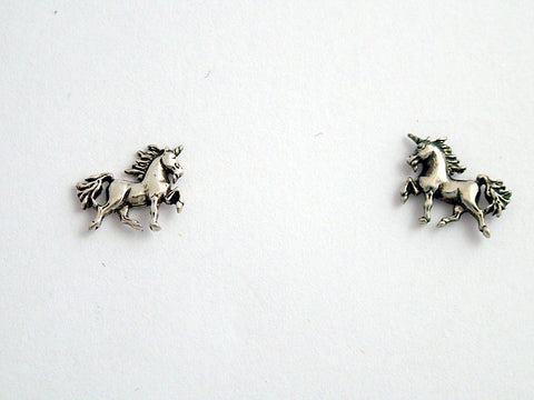 Sterling Silver & Surgical Steel unicorn  stud earrings- fantasy- unicorns