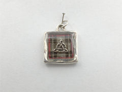 Pewter w/Sterling Silver Clan O'Flynn Tartan pendant,trinity knot,triquetra