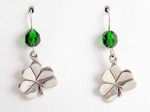 Sterling Silver medium  Shamrock dangle  Earrings-  Irish- Celtic- St Patrick's