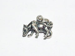 Sterling Silver small  3-D cow charm-steer, bovine, cattle, farm, cowgirl, ranch