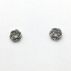 Sterling Silver Round Celtic Knot stud earrings- knots, studs, 3/8 inch diameter