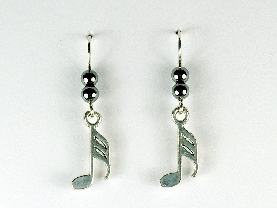 Sterling Silver 32nd Musical Notes dangle earrings-music, musician,score, singer
