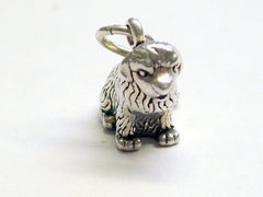Sterling Silver Newfoundland dog charm or pendant- Newf, Newfie, sitting, dogs