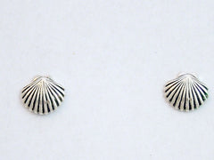 Sterling Silver & Surgical Steel seashell stud earrings-shell, sea, shells,beach