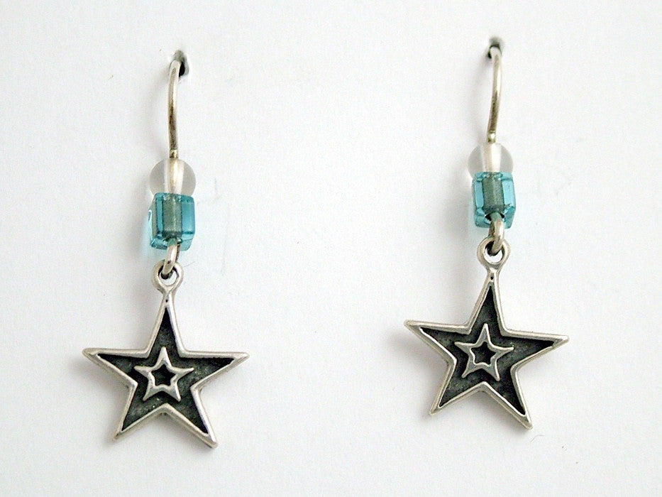 Sterling Silver double star dangle earrings-stellar, celestial, stars, astronomy