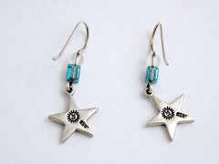 Sterling Silver double star dangle earrings-stellar, celestial, stars, astronomy