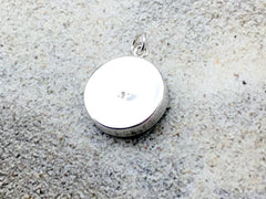 Sterling silver small 15mm Round Pendant with Shells, Sand, Starfish, Shipbottom, New Jersey, 28th Ave Beach, tide pool, comber