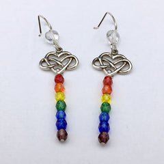 Sterling Silver Infinity Heart dangle Earrings- Rainbow, love, LGBTQ, Pride, gay