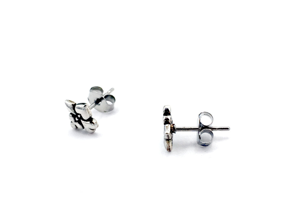Sterling Silver Surgical Steel tiny card suit stud earring cards bridge suits