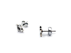 Sterling Silver & Surgical Steel tiny card suit stud earring-cards, bridge,suits