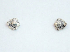 Sterling Silver & Surgical Steel small tropical fish stud earrings-ocean-fish