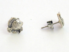 Sterling Silver & Surgical Steel small tropical fish stud earrings-ocean-fish