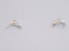 Sterling Silver & Surgical Steel  side view dolphin stud earrings- dolphins, sea