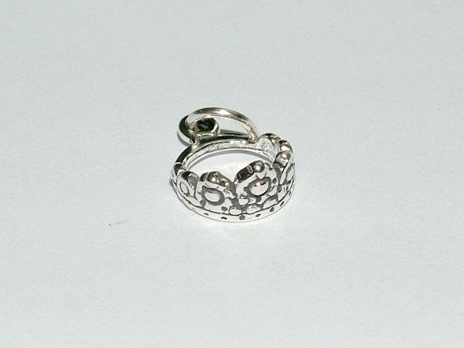 Sterling Silver small tiara or crown charm-Irish dance, Feis, royalty, princess