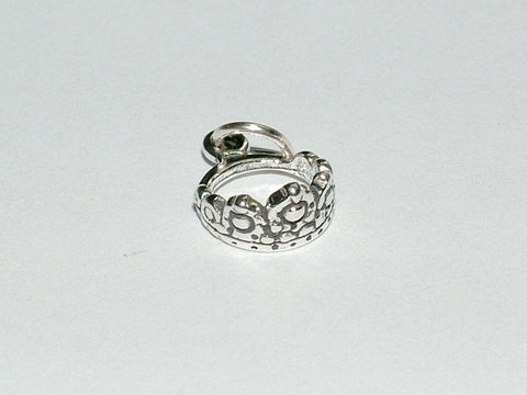 Sterling Silver small tiara or crown charm-Irish dance, Feis, royalty, princess