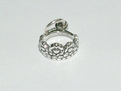 Sterling Silver small tiara or crown charm-Irish dance, Feis, royalty, princess